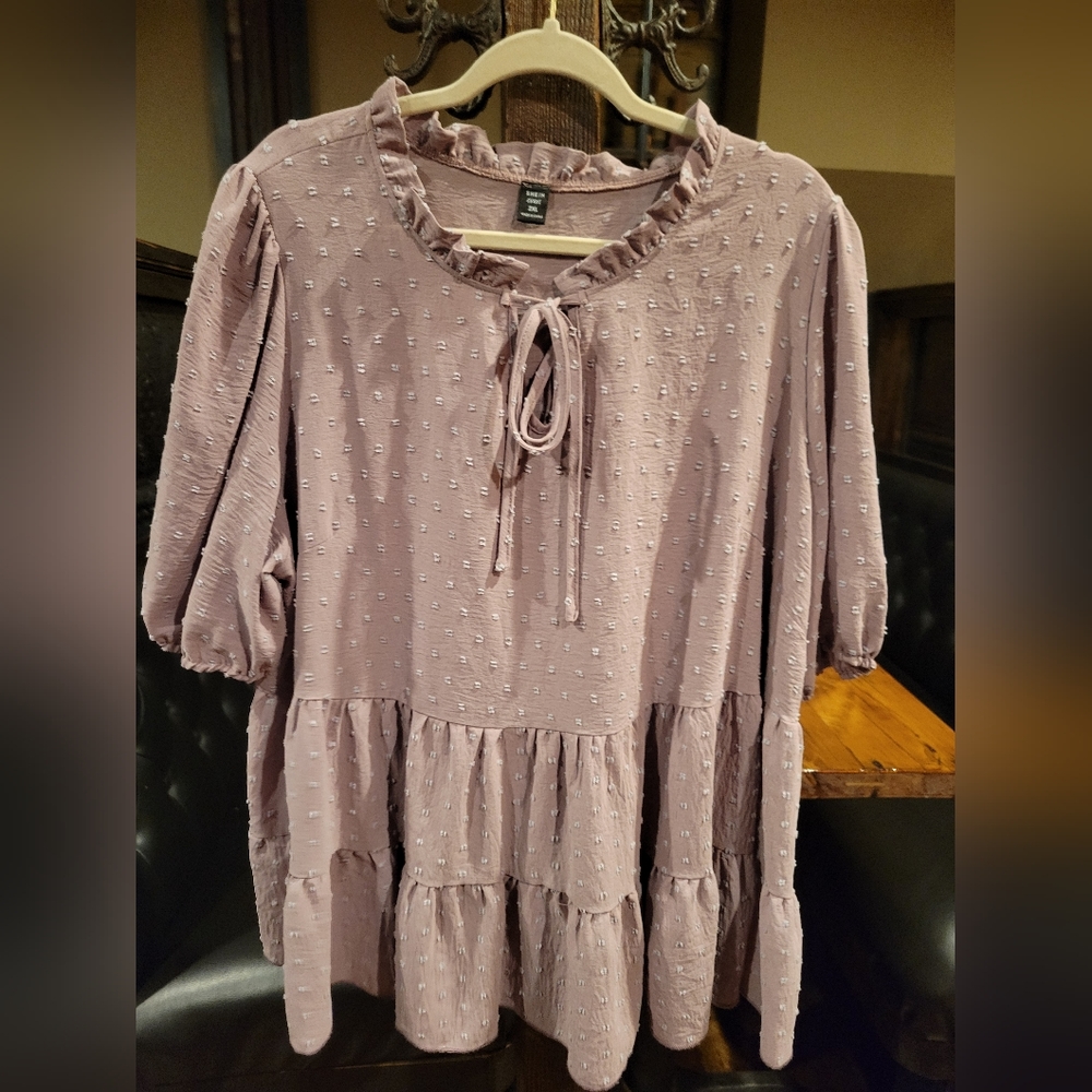 2 pink/mauve Shein Tops 1x